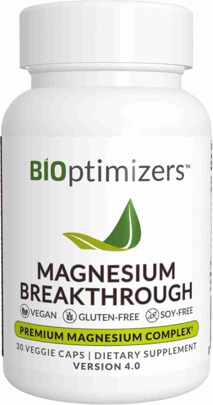 BiOptimizers Magnesium Breakthrough Supplement 4.0 - Has 7 Forms of Magnesium: Glycinate, Malate, Citrate, and More - Natural