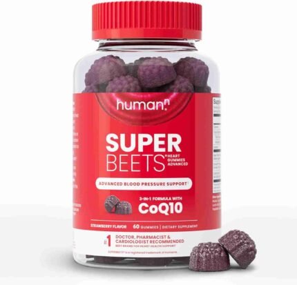 humanN SuperBeets Circulation Gummies - Heart-Healthy Energy, Grape Seed Extract & Beet Root Powder - Pomegranate Berry Flavor,