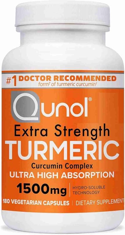 Qunol Turmeric Curcumin Supplement, Turmeric 1500mg With Ultra High Absorption, Joint Support Supplement, Extra Strength