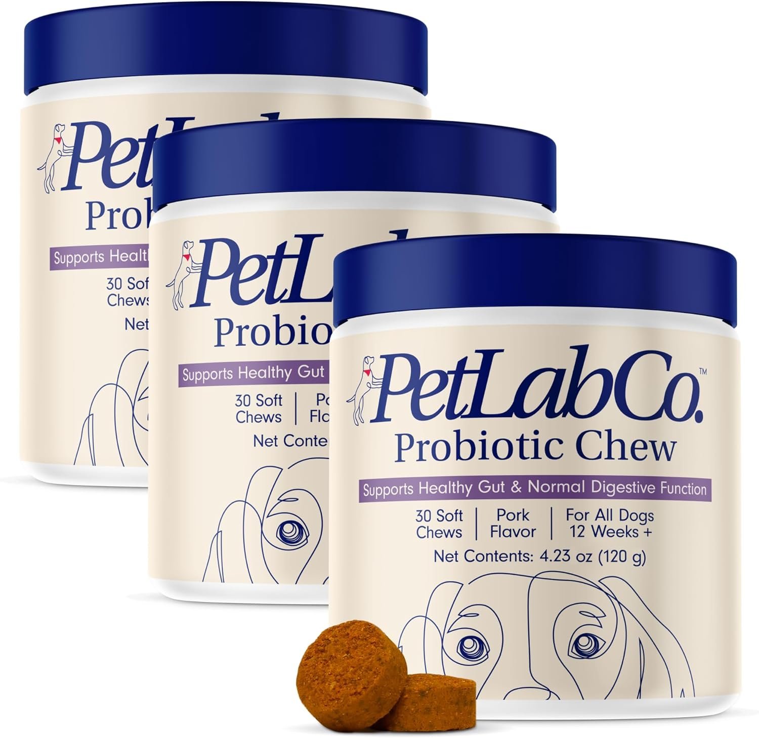 PetLab Co. Probiotics for Dogs – Daily Soft Chews for Digestive & Allergy Support (30‑Count)